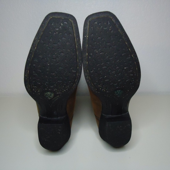 ARIAT Square Toe Brown Cowboy Boots - Size 8.5 - Picture 8 of 12